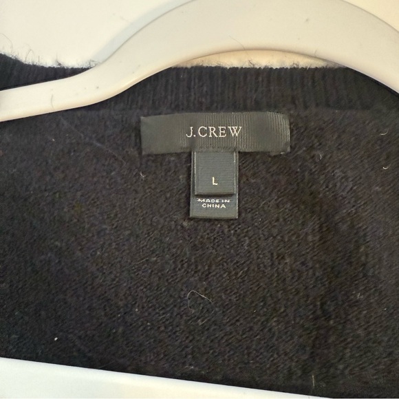 J Crew Black Alpaca Blend V Neck Front Pocket Tunic Sweater Supersoft Yarn Sz LG - Picture 5 of 11